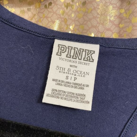 PINK Victorias Secret Uconn Huskies Royal Blue Sequin Tank Top, Small - Picture 4 of 5